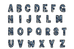 Denim Alphabet PNG, Camo Doodle Letters and Numbers Product Image 2