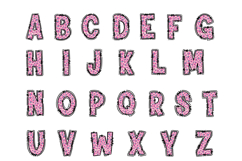 Pink Glitter Leopard Alphabet PNG, Doodle Letters Clipart Product Image 2