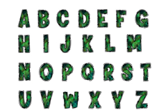 Emerald Doodle Alphabet PNG Letters Product Image 2