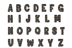 Plaid Alpha Doodle Alphabet PNG Set Product Image 2