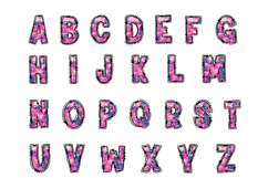 Pink Camo Denim Alphabet PNG Letters Product Image 2
