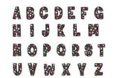 Poinsettia Christmas Alphabet PNG Product Image 2