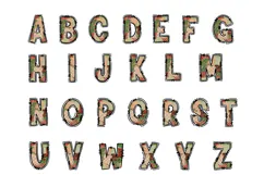 Rustic Christmas Alphabet PNG, Farmhouse Holiday Doodle Product Image 2