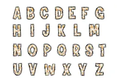 Cow Print Doodle Alphabet PNG, Hand Drawn Western Font Product Image 3