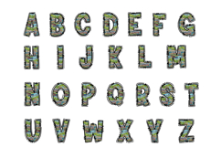 Green Brushstroke Glitter Doodle Letters Product Image 2