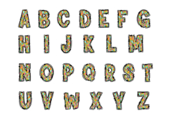 Rainbow Doodle Alphabet PNG Uppercase Letters and Numbers Product Image 2