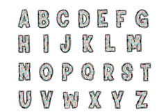 Pink Pastel Doodle Alphabet PNG Uppercase A-Z and Numbers 0- Product Image 2