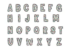 Pink Pastel Doodle Alphabet PNG Uppercase A-Z and Numbers 0- Product Image 2