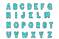 Teal Glitter Doodle Alpha PNG Product Image 2