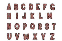 Red Plaid Alphabet PNG, Rustic Check Letters Product Image 2