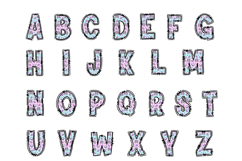 Skeleton Floral Alphabet PNG, Pastel Doodle Letters Product Image 2