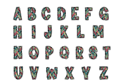 Geometric Camo Alpha Doodle Letter Set Product Image 2