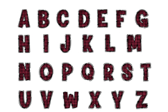 Buffalo Plaid Alphabet Doodle Letters PNG Product Image 2