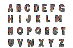 Rainbow Leopard Doodle Alphabet PNG Letters Product Image 2