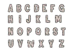 Vintage Holly Christmas Alphabet PNG, Retro Holiday Doodle Product Image 2