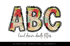 Vintage Christmas Alphabet PNG, Holiday Patchwork Doodle Product Image 1