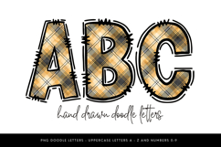 Mustard Yellow Plaid Alphabet PNG Letters Product Image 1