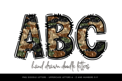 Glitter Camo Alphabet PNG, Sparkle Camouflage Doodle Letters Product Image 1