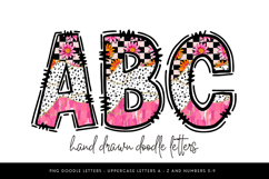 Western Doodle Alphabet PNG, Pink Cow Print Floral Letters Product Image 1