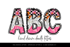 Western Doodle Alphabet PNG, Pink Cow Print Floral Letters Product Image 1