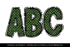 St Patrick&#039;s Day Lucky Clover Doodle Alphabet Set Product Image 1