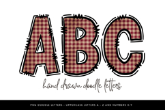 Red Plaid Alphabet PNG, Rustic Check Letters Product Image 1