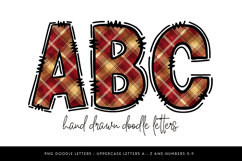 Red and Gold Plaid Alphabet PNG Letters Product Image 1