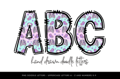 Skeleton Floral Alphabet PNG, Pastel Doodle Letters Product Image 1