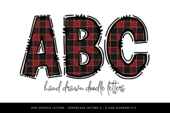 Red Buffalo Check Doodle Alpha PNG Product Image 1