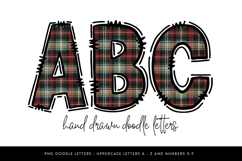 Plaid Alpha Doodle Alphabet PNG Set Product Image 1