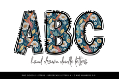 Daisy Alphabet PNG, Hand Drawn Floral Doodle Letters Product Image 1