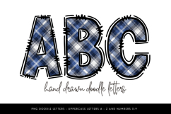 Blue Plaid Alphabet PNG Letters AZ and Numbers Product Image 1