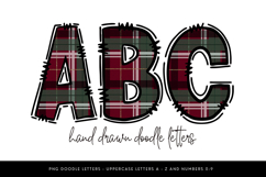 Plaid Christmas Alpha PNG, Festive Alphabet Product Image 1