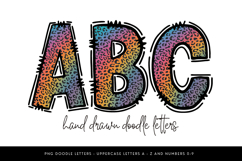 Rainbow Leopard Doodle Alphabet PNG Letters Product Image 1