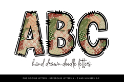 Rustic Christmas Alphabet PNG, Farmhouse Holiday Doodle Product Image 1