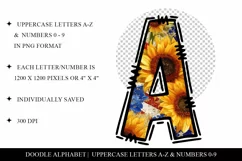 Patriotic Sunflower PNG Letters for 4th July Sublimation Product Image 2