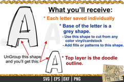 Blank Alphabet Letters - Doodle Alphabet Bundles - 4 Sets Product Image 15