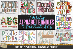 10 Product Sets of Alphabet Bundles - all letters at 300dpi.