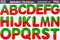 Christmas Balloon Alphabet Sublimation | Hologram Letters Product Image 1