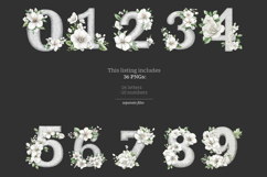 GlamArtZhanna, Silver alphabet, Silver letters, Alphabet letters, Alphabet printable, Letters printable, Wedding alphabet, Wedding letters, Elegant Letters, Invitation alphabet, white flower letters, white flower clipart, Floral alphabet, Floral letters