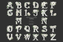GlamArtZhanna, Silver alphabet, Silver letters, Alphabet letters, Alphabet printable, Letters printable, Wedding alphabet, Wedding letters, Elegant Letters, Invitation alphabet, white flower letters, white flower clipart, Floral alphabet, Floral letters