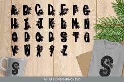 Alphabet Monogram Decorated with Flowers Letters A-Z Product Image 1