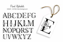 Alphabet, Letters, Monogram, black flowers Product Image 1