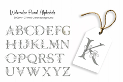 Alphabet, Letters, Monogram, Gray Flowers Product Image 1