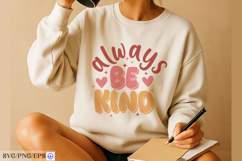 Retro always be kind t shirt design with hearts and sparkles Product Image 2