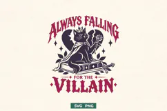 Always Falling for the Villain SVG PNG, Dark Romance Reader Product Image 1