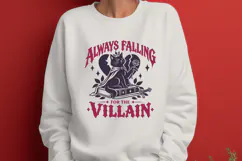 Always Falling for the Villain SVG PNG, Dark Romance Reader Product Image 2