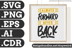 Always Forward, Never Back Motivation Typography Quote Design SVG PNG EPS AI CDR