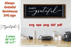 Cute Farmhouse wood sign Always Grateful for home decoration, for living room or kitchen wall, horizontal design for fall holidays, Thanksgiving.  