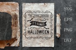 always halloween farmhouse sign on vintage paper